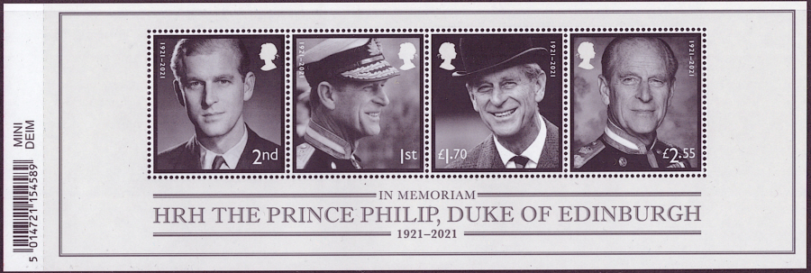 (image for) MS4532 2021 HRH Prince Philip Barcoded miniature sheet